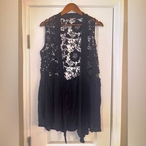 Black crochet Vest